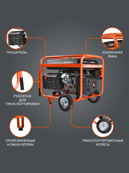 Бензиновый генератор PATRIOT GRS 7500 E 4-х тактный фото