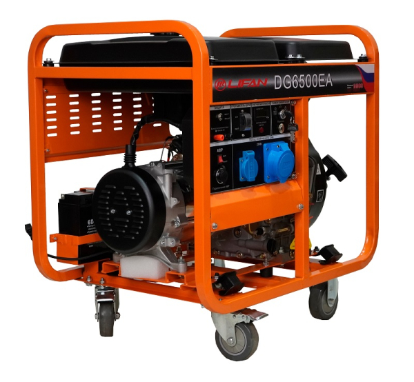 Дизельный генератор Lifan DG6500EA 00157306 на колесах фото
