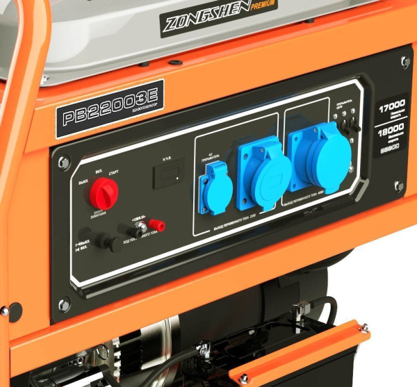 Бензиновый генератор Zongshen PB 22003 E 4-х тактный фото
