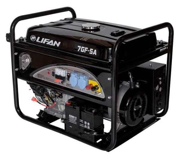 Бензиновый генератор Lifan 7 GF-5A (LF7500AE) передвижной фото