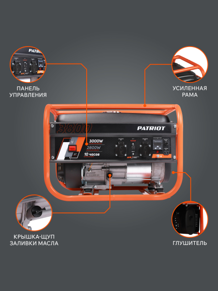Бензиновый генератор PATRIOT GRS 3800 для газового котла фото