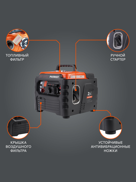 Бензиновый инверторный генератор PATRIOT iGX 1200 2-х тактный фото