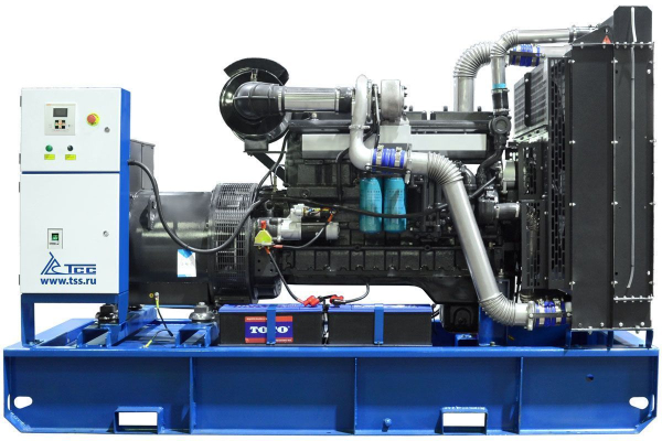Дизельный генератор ТСС ЭД-250-Т400 с АВР в погодозащитном кожухе на прицепе 025289 на шасси фото