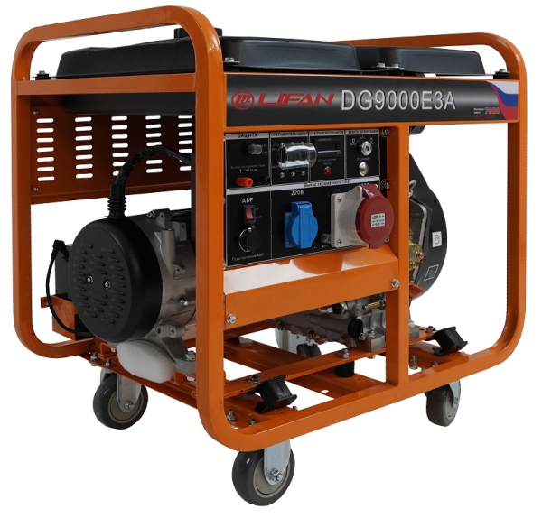 Дизельный генератор Lifan DG9000E3A 00159885 передвижной фото