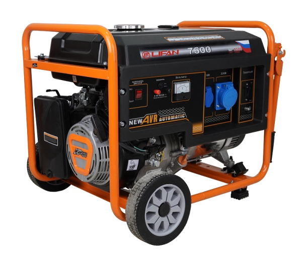 Бензиновый генератор Lifan 7 GF-6 (7500) передвижной фото