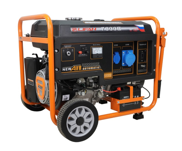 Бензиновый генератор Lifan 7 GF-4 (LF7500E) передвижной фото