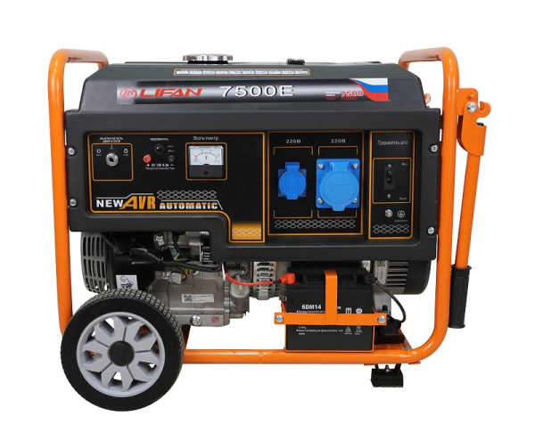 Бензиновый генератор Lifan 7 GF-4 (LF7500E) передвижной фото