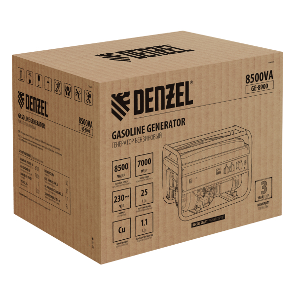 Бензиновый генератор DENZEL GE 8900 резервный фото