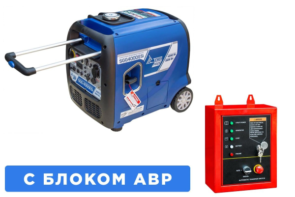 Бензиновый инверторный генератор ТСС SGG 4000ESi с блоком АВР для газового котла фото