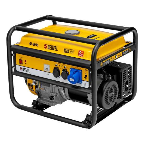 Бензиновый генератор DENZEL GE 8900 на колесах фото