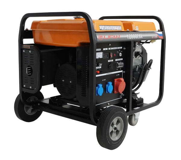 Бензиновый генератор Lifan 12000E3A передвижной фото